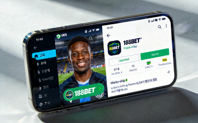 스마트폰 화면에서 188BET 모바일 앱이 원활하게 실행되고 있는 모습을 보여주는 이미지
